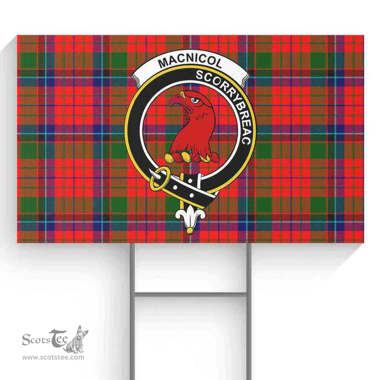 Scottish MacNicol (of Scorrybreac) Clan Tartan Yard Sign - Crest Classic  Scottish Plaid Tartan Plaid