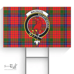 Scottish MacNicol (of Scorrybreac) Clan Tartan Yard Sign - Crest Classic  Scottish Plaid Tartan Plaid