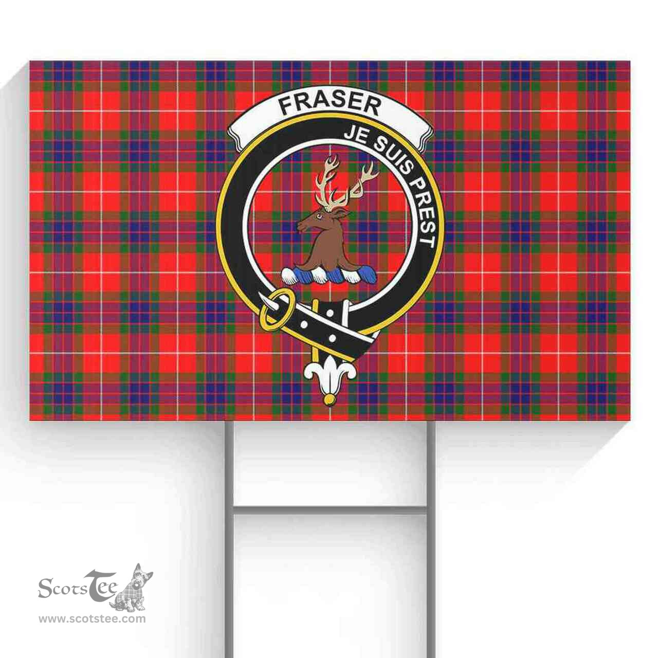 Scottish Fraser (of Lovat) Clan Tartan Yard Sign - Crest Classic  Scottish Plaid Tartan Plaid