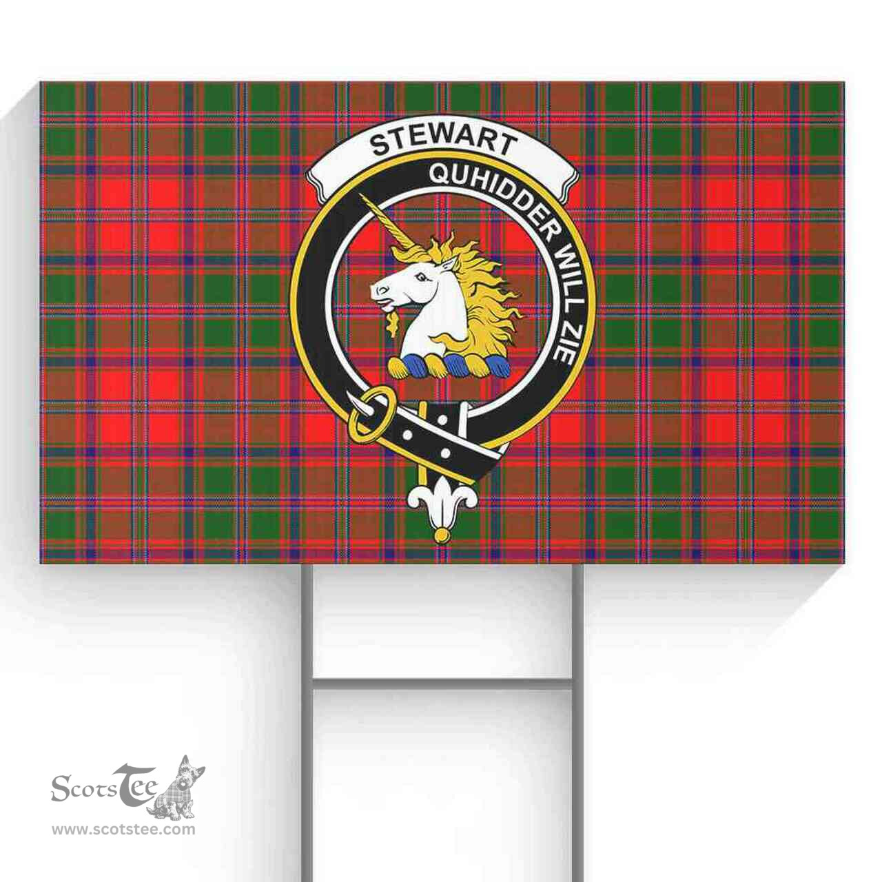 Scottish Stewart (of Appin) Clan Tartan Yard Sign - Crest Classic  Scottish Plaid Tartan Plaid
