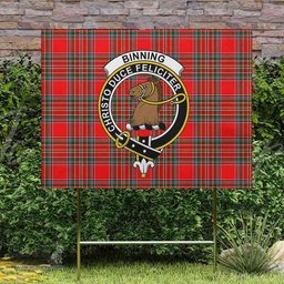 Scottish Binning of Wallifoord Clan Tartan Yard Sign - Crest Classic  Scottish Plaid Tartan Plaid