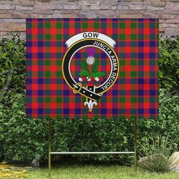 Scottish Gow (of Skeoch) Clan Tartan Yard Sign - Crest Classic  Scottish Plaid Tartan Plaid