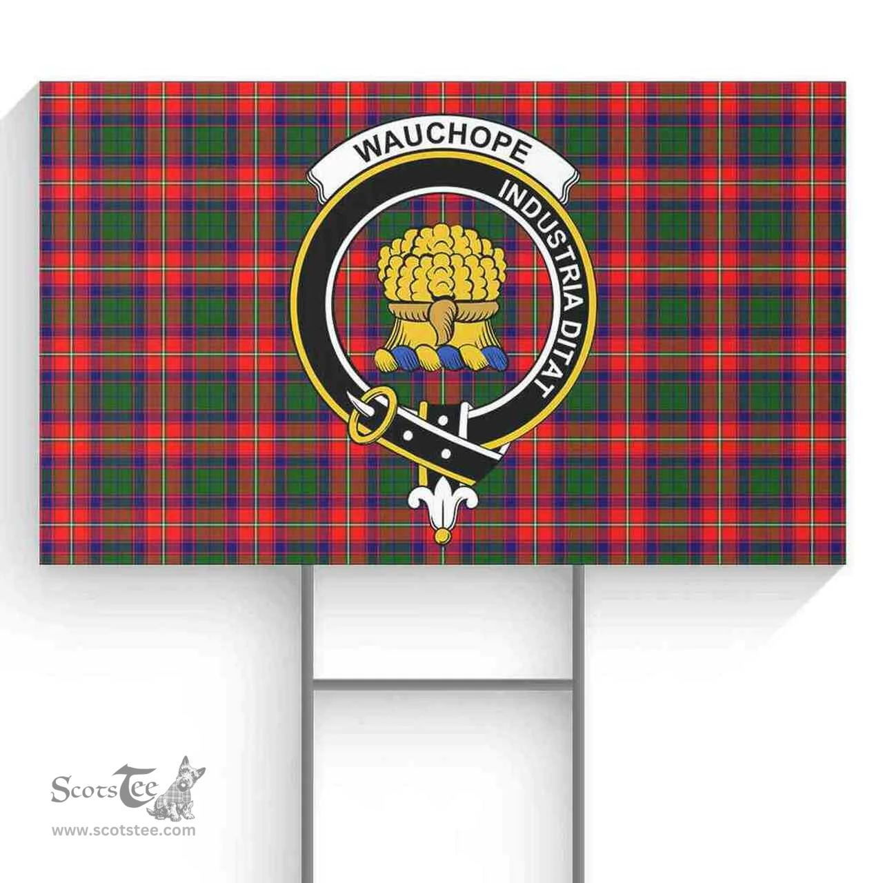 Scottish Wauchope (or Waugh) Clan Tartan Yard Sign - Crest Classic  Scottish Plaid Tartan Plaid