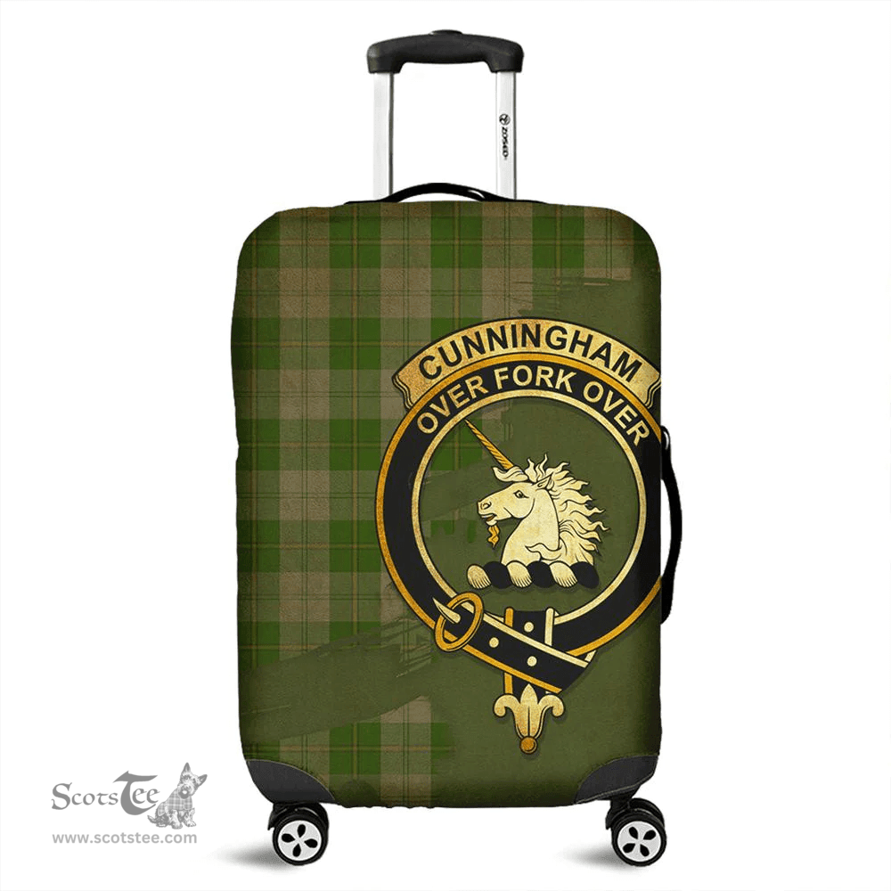 Looking for Scottish Cunningham Dress Green Dancers Clan Tartan Luggage Cover - Crest Oldest Style? Check out our collection of Tartan Luggage Covers! Shop now at Scottishplaid.co!