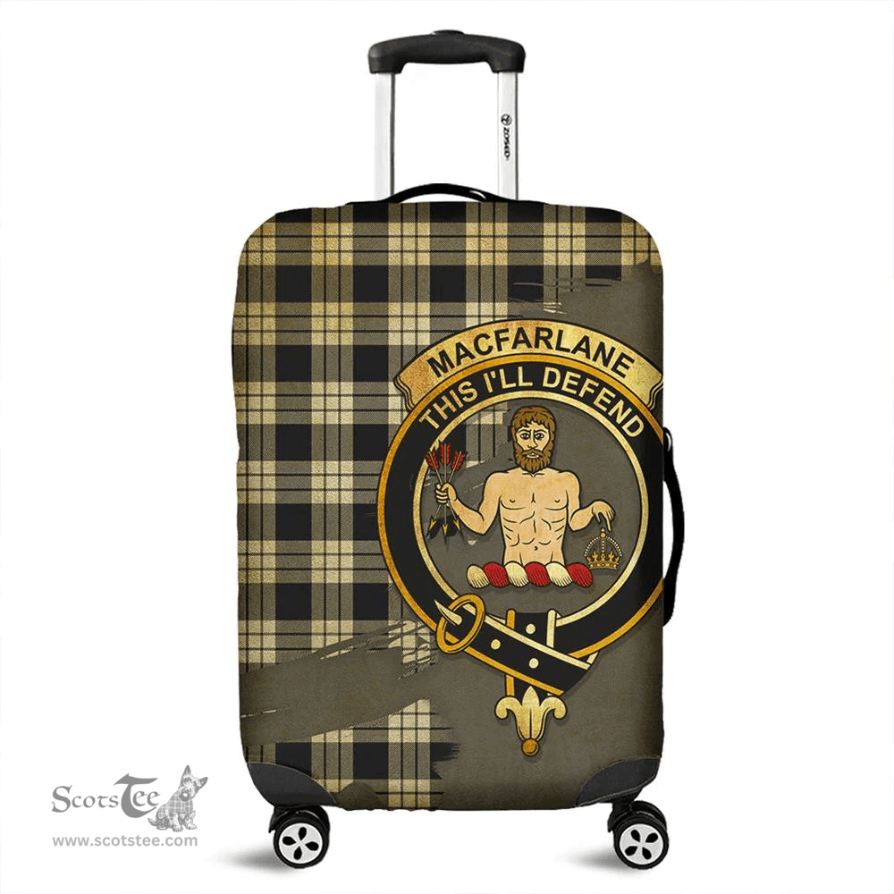 Looking for Scottish MacFarlane Black & White Clan Tartan Luggage Cover - Crest Oldest Style? Check out our collection of Tartan Luggage Covers! Shop now at Scottishplaid.co!