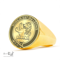 Scottish Stewart of Appin Clan Tartan Ring -  Engraved Signet Scottish Plaid Tartan Plaid