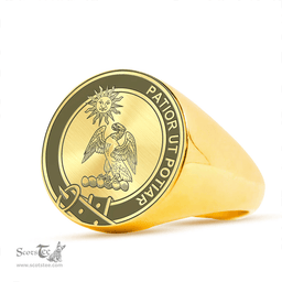Scottish Spottiswood Clan Tartan Ring -  Engraved Signet Scottish Plaid Tartan Plaid