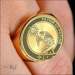 Scottish Spottiswood Clan Tartan Ring -  Engraved Signet Scottish Plaid Tartan Plaid