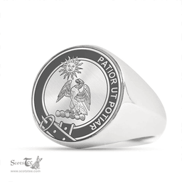 Scottish Spottiswood Clan Tartan Ring -  Engraved Signet Scottish Plaid Tartan Plaid