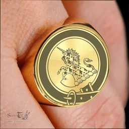 Scottish Thomas of Wales Clan Tartan Ring -  Engraved Signet Scottish Plaid Tartan Plaid