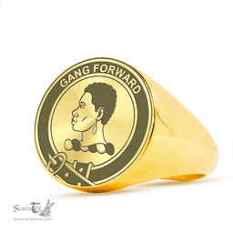 Scottish Stirling (of Keir) Clan Tartan Ring -  Engraved Signet Scottish Plaid Tartan Plaid