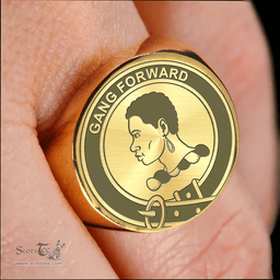 Scottish Stirling (of Keir) Clan Tartan Ring -  Engraved Signet Scottish Plaid Tartan Plaid