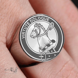 Scottish Binning (of Wallifoord) Clan Tartan Ring -  Engraved Signet Scottish Plaid Tartan Plaid