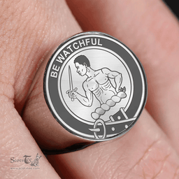Scottish Darroch (of Gourock) Clan Tartan Ring -  Engraved Signet Scottish Plaid Tartan Plaid