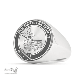 Scottish MacDonald of Clanranald Clan Tartan Ring -  Engraved Signet Scottish Plaid Tartan Plaid