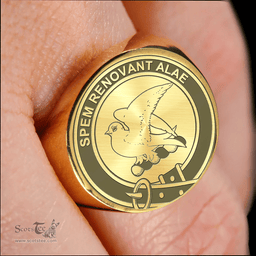 Scottish Norvel (or Norvill) Clan Tartan Ring -  Engraved Signet Scottish Plaid Tartan Plaid