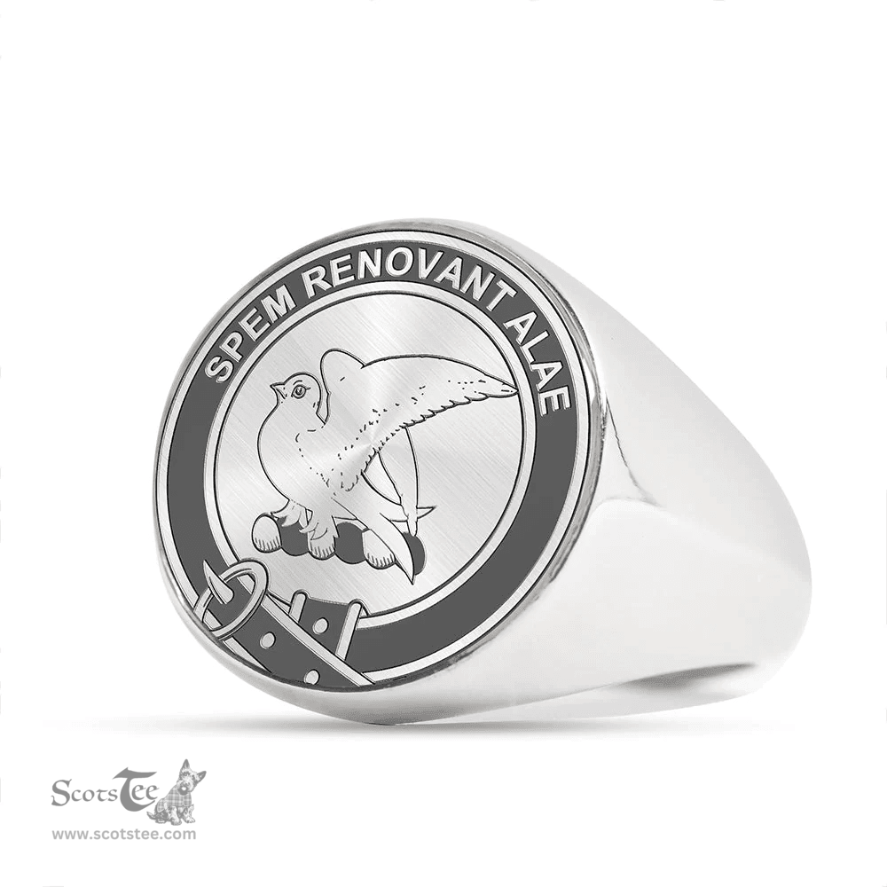 Scottish Norvel (or Norvill) Clan Tartan Ring -  Engraved Signet Scottish Plaid Tartan Plaid