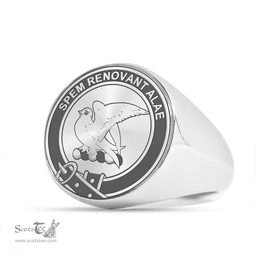 Scottish Norvel (or Norvill) Clan Tartan Ring -  Engraved Signet Scottish Plaid Tartan Plaid