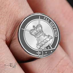 Scottish Lennox (Lennox Kincaid) Clan Tartan Ring -  Engraved Signet Scottish Plaid Tartan Plaid