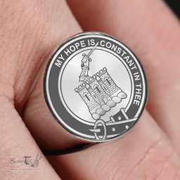 Scottish MacDonald of Sleat Clan Tartan Ring -  Engraved Signet Scottish Plaid Tartan Plaid