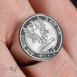 Scottish MacDonnell of Glengarry Clan Tartan Ring -  Engraved Signet Scottish Plaid Tartan Plaid