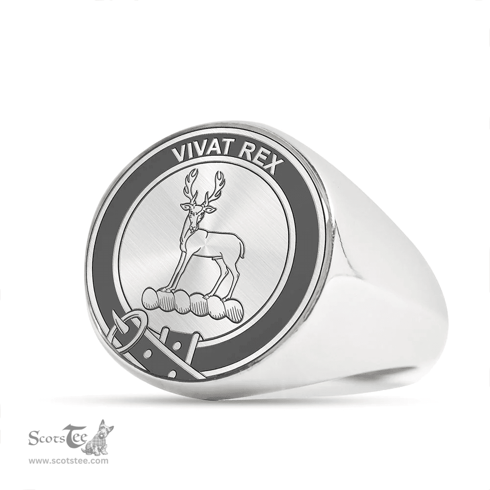 Scottish MacCorquodale Clan Tartan Ring -  Engraved Signet Scottish Plaid Tartan Plaid