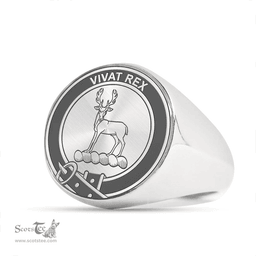 Scottish MacCorquodale Clan Tartan Ring -  Engraved Signet Scottish Plaid Tartan Plaid