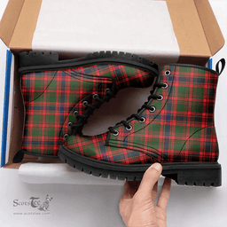 Scottish Nithsdale District Clan Tartan Leather Boots - Classic Scottish Plaid Tartan Plaid