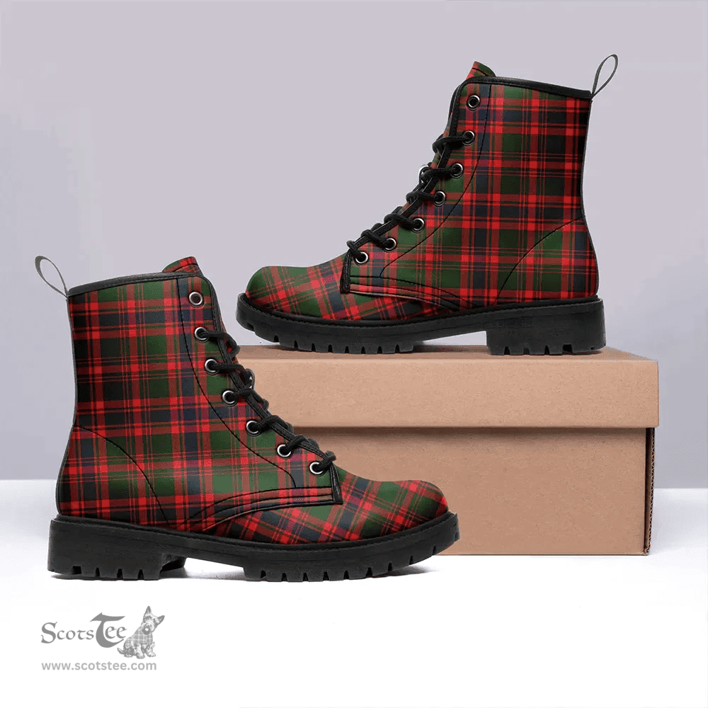 Scottish Nithsdale District Clan Tartan Leather Boots - Classic Scottish Plaid Tartan Plaid
