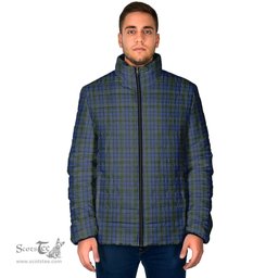 Scottish Cockburn Blue Clan Tartan Padded Jacket - Tartan Plaid Jacket Scotstee Shop - Tartan Plaid - scotstee.com