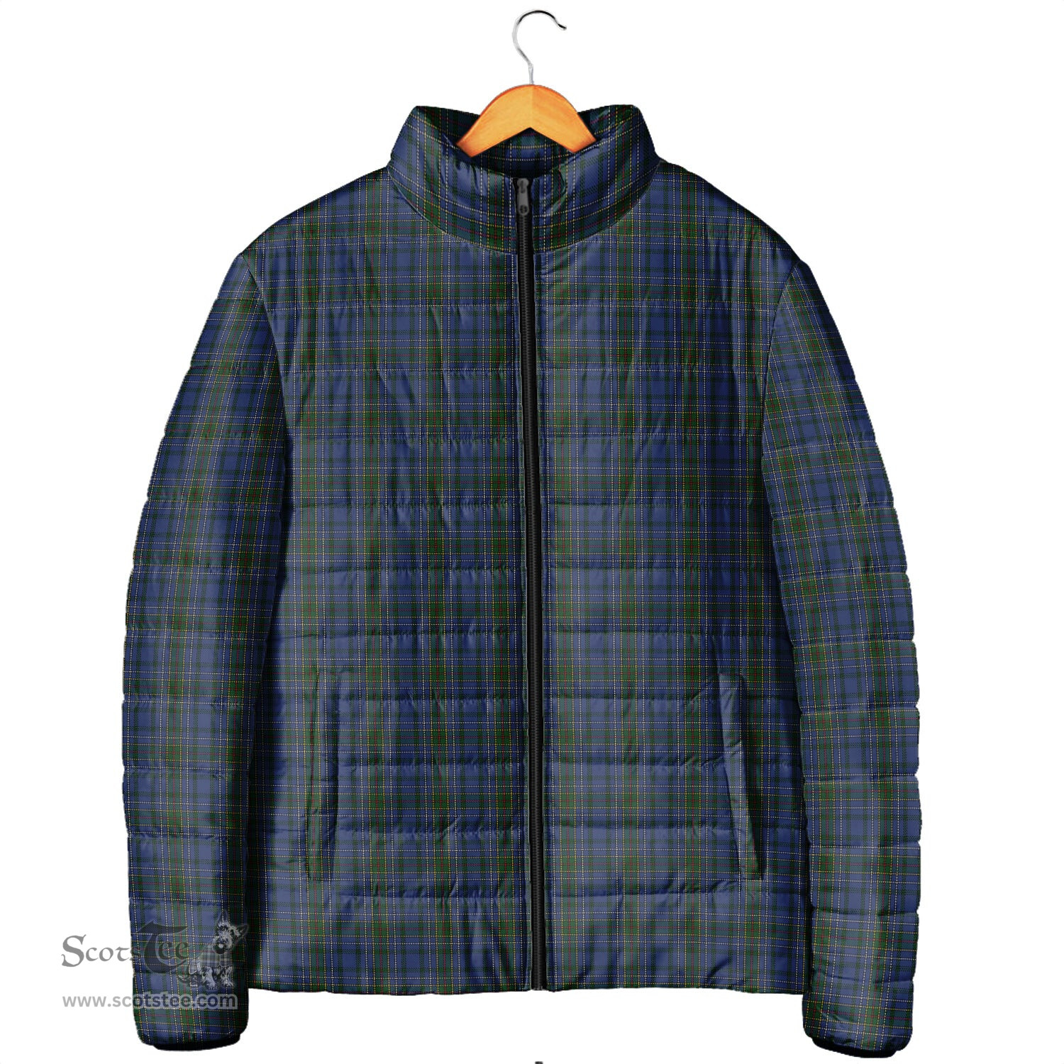 Scottish Cockburn Blue Clan Tartan Padded Jacket - Tartan Plaid Jacket Scotstee Shop - Tartan Plaid - scotstee.com