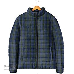 Scottish Cockburn Blue Clan Tartan Padded Jacket - Tartan Plaid Jacket Scotstee Shop - Tartan Plaid - scotstee.com