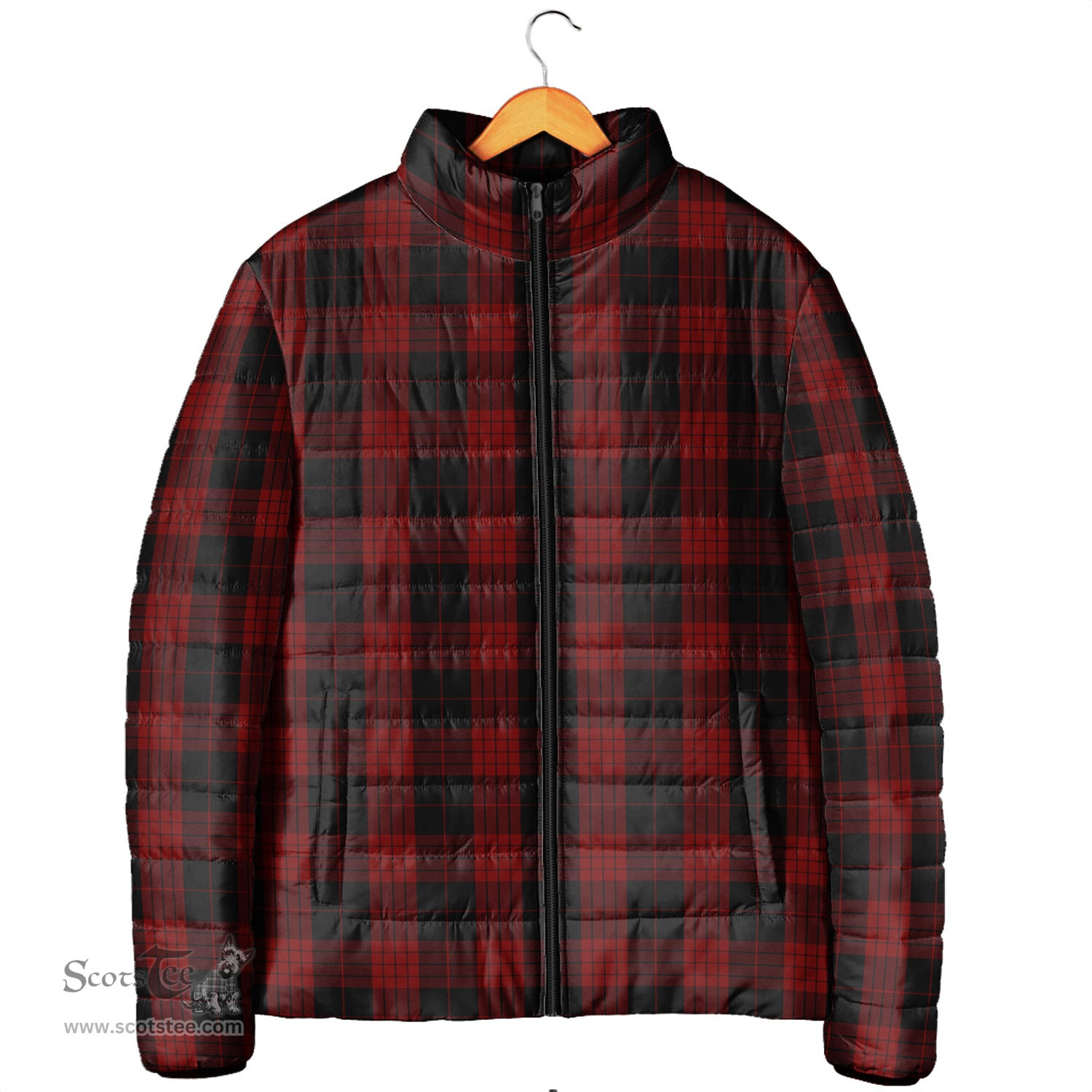 Scottish Cameron Black and Red Clan Tartan Padded Jacket - Tartan Plaid Jacket Scotstee Shop - Tartan Plaid - scotstee.com