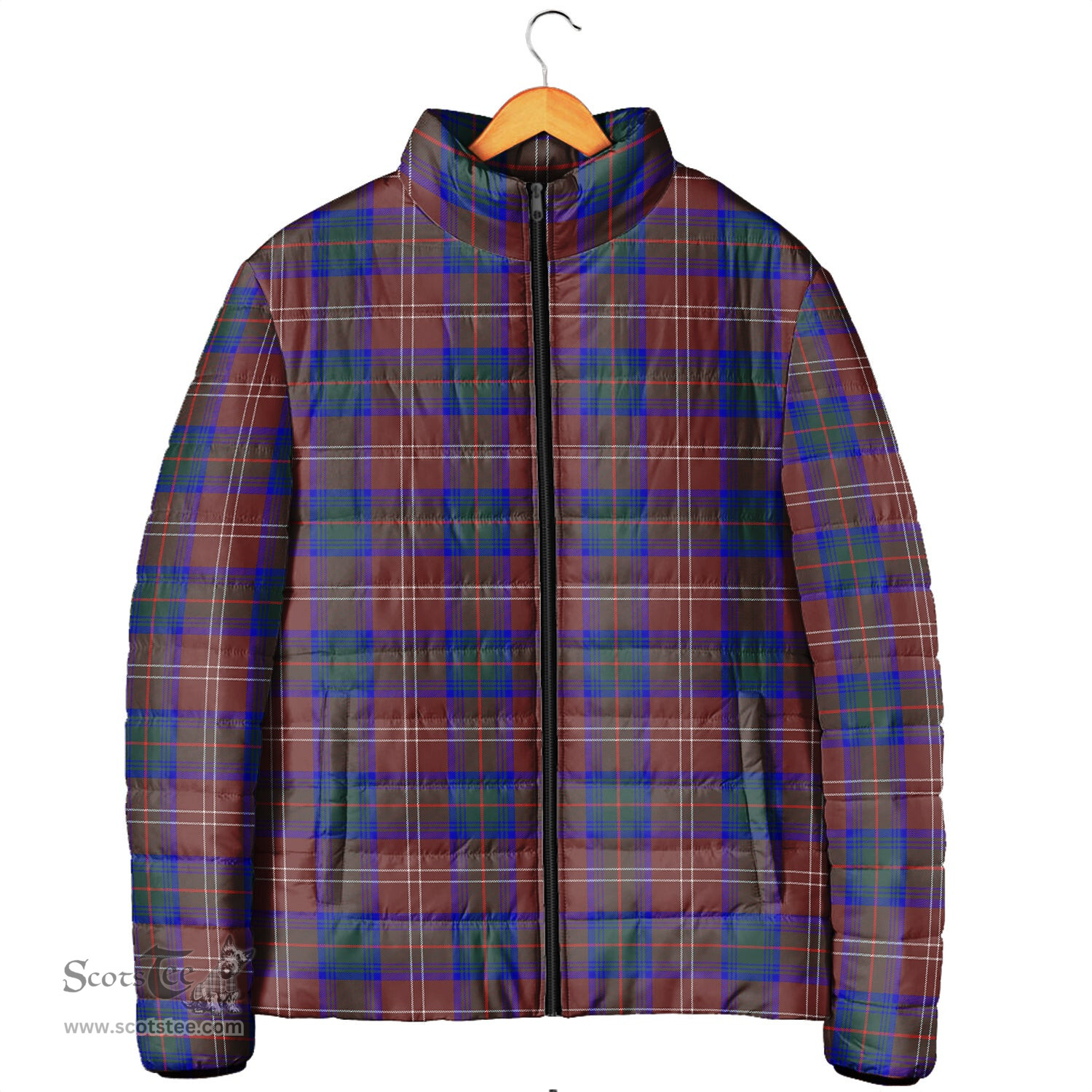 Scottish Chisholm Hunting Modern Clan Tartan Padded Jacket - Tartan Plaid Jacket Scotstee Shop - Tartan Plaid - scotstee.com