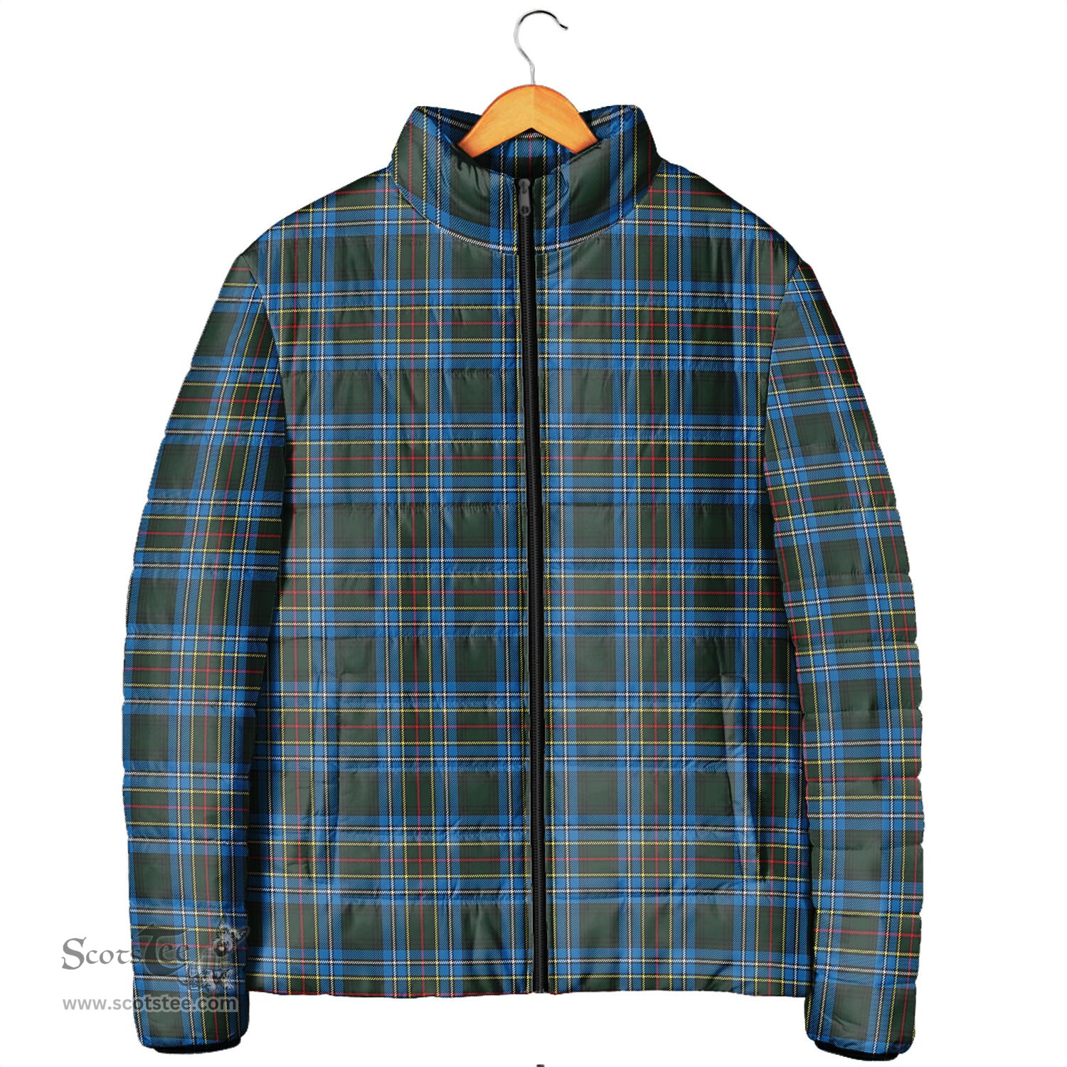 Scottish Cockburn Modern Clan Tartan Padded Jacket - Tartan Plaid Jacket Scotstee Shop - Tartan Plaid - scotstee.com