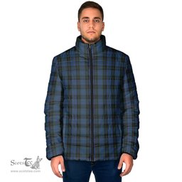 Scottish Clergy Blue Clan Tartan Padded Jacket - Tartan Plaid Jacket Scotstee Shop - Tartan Plaid - scotstee.com