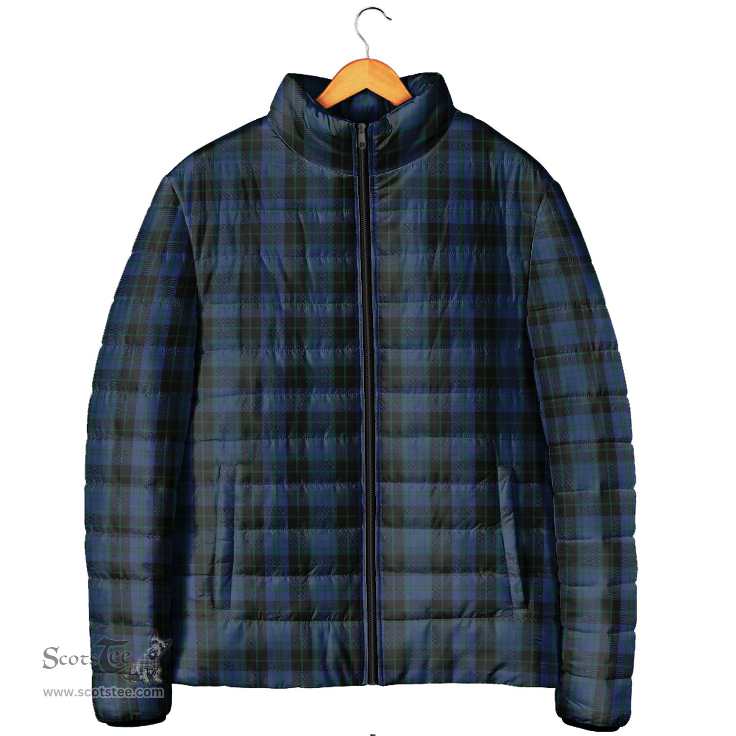Scottish Clergy Blue Clan Tartan Padded Jacket - Tartan Plaid Jacket Scotstee Shop - Tartan Plaid - scotstee.com