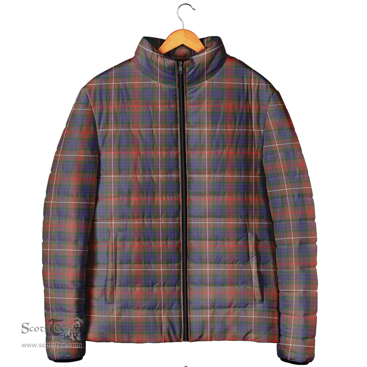 Scottish Fraser Hunting Modern Clan Tartan Padded Jacket - Tartan Plaid Jacket Scotstee Shop - Tartan Plaid - scotstee.com