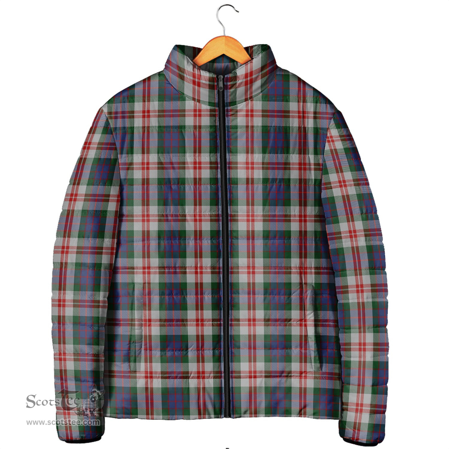 Scottish Fraser Red Dress Clan Tartan Padded Jacket - Tartan Plaid Jacket Scotstee Shop - Tartan Plaid - scotstee.com
