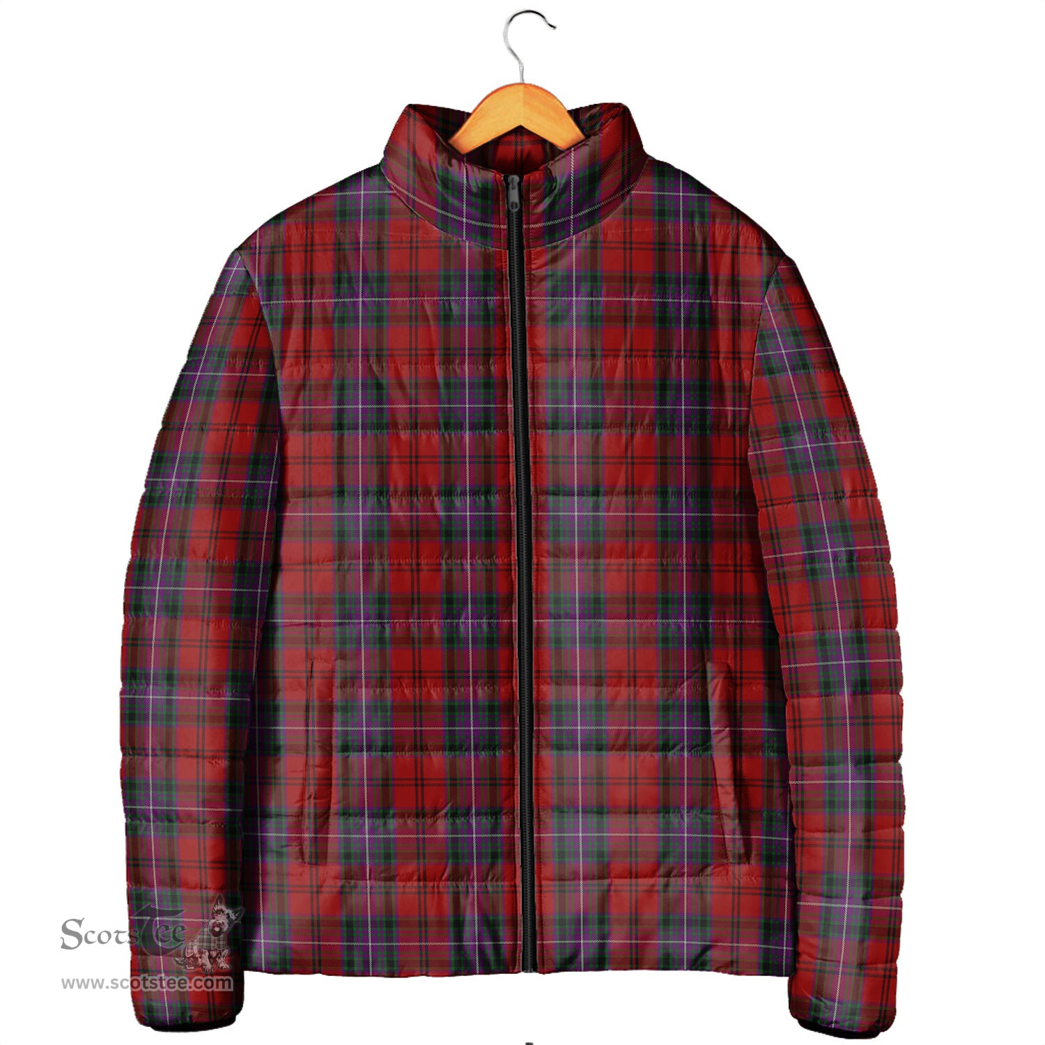 Scottish Kelly of Sleat Red Clan Tartan Padded Jacket - Tartan Plaid Jacket Scotstee Shop - Tartan Plaid - scotstee.com