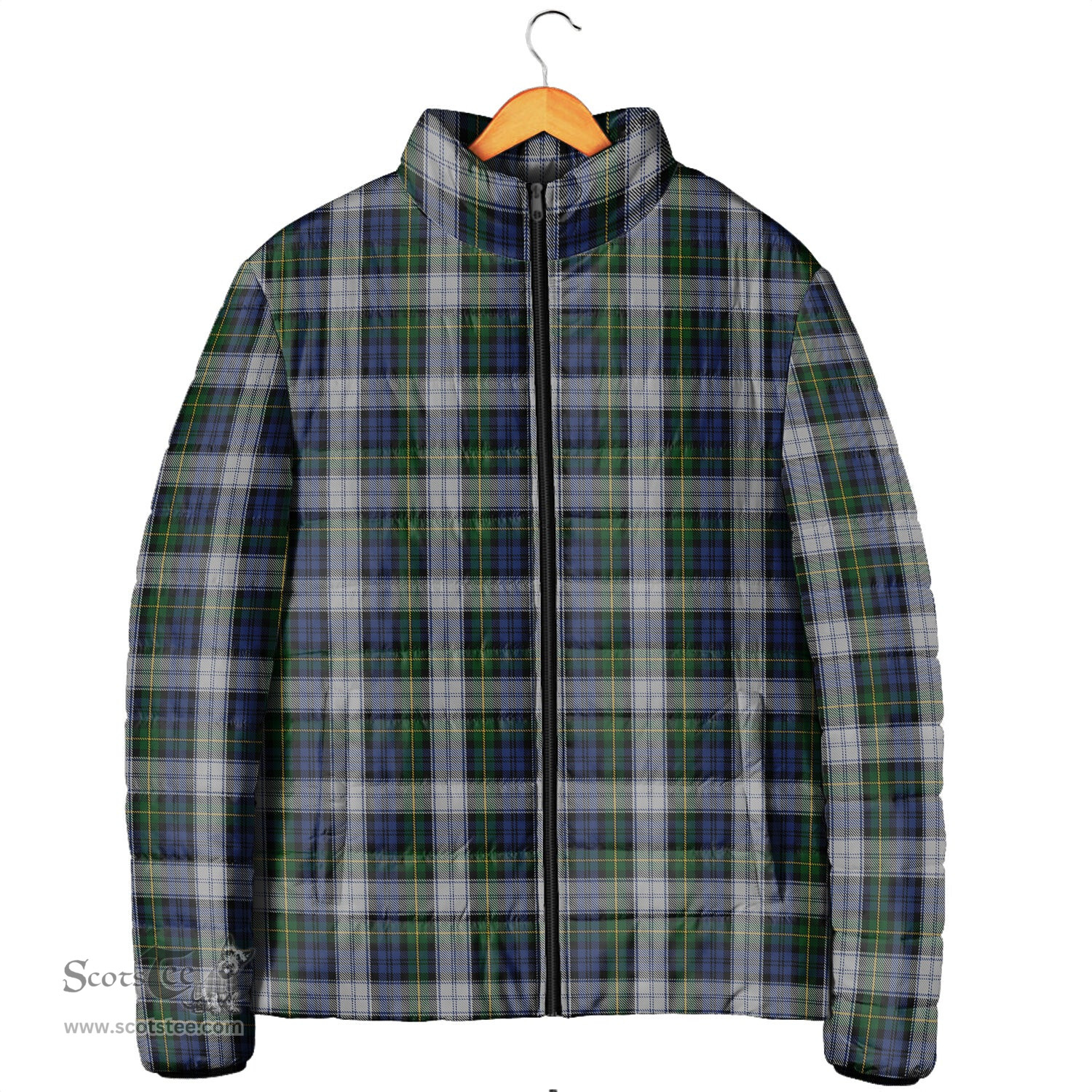 Scottish Gordon Dress Clan Tartan Padded Jacket - Tartan Plaid Jacket Scotstee Shop - Tartan Plaid - scotstee.com