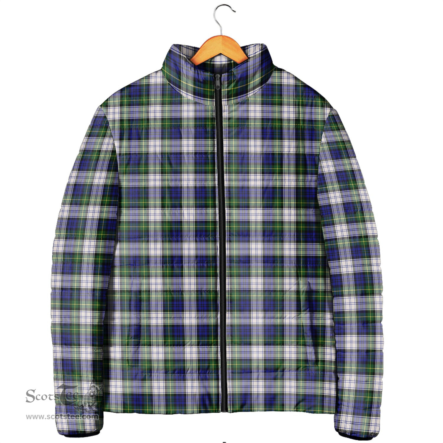 Scottish Gordon Dress Modern Clan Tartan Padded Jacket - Tartan Plaid Jacket Scotstee Shop - Tartan Plaid - scotstee.com