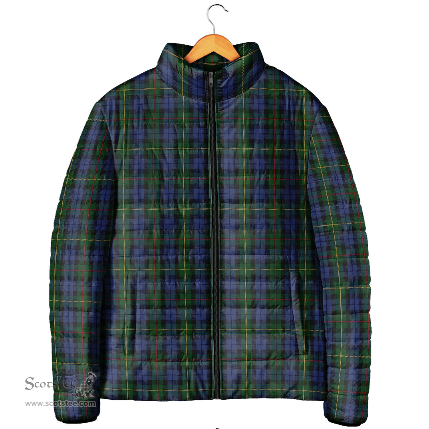 Scottish Gow Hunting Clan Tartan Padded Jacket - Tartan Plaid Jacket Scotstee Shop - Tartan Plaid - scotstee.com