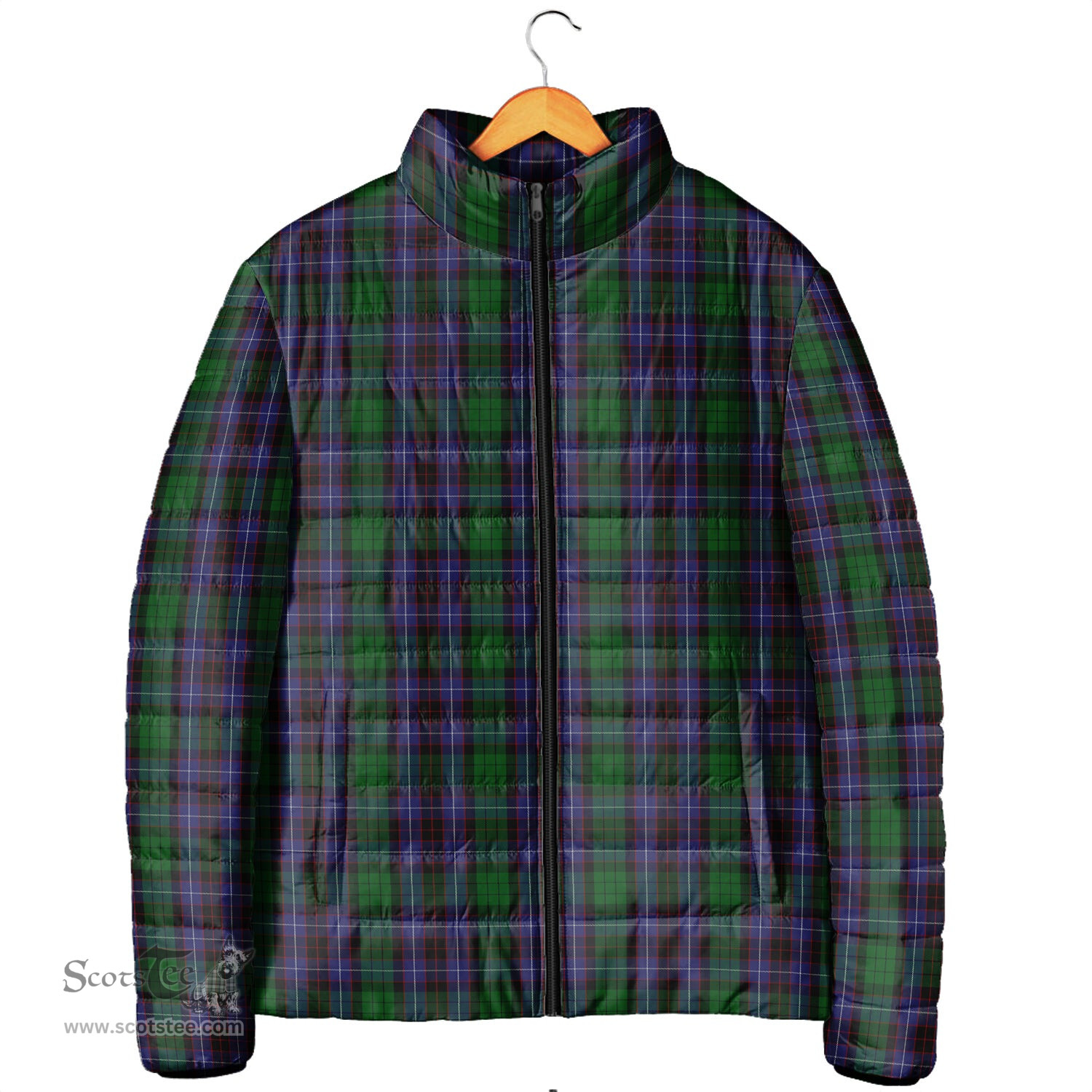 Scottish Hunter of Peebleshire Clan Tartan Padded Jacket - Tartan Plaid Jacket Scotstee Shop - Tartan Plaid - scotstee.com