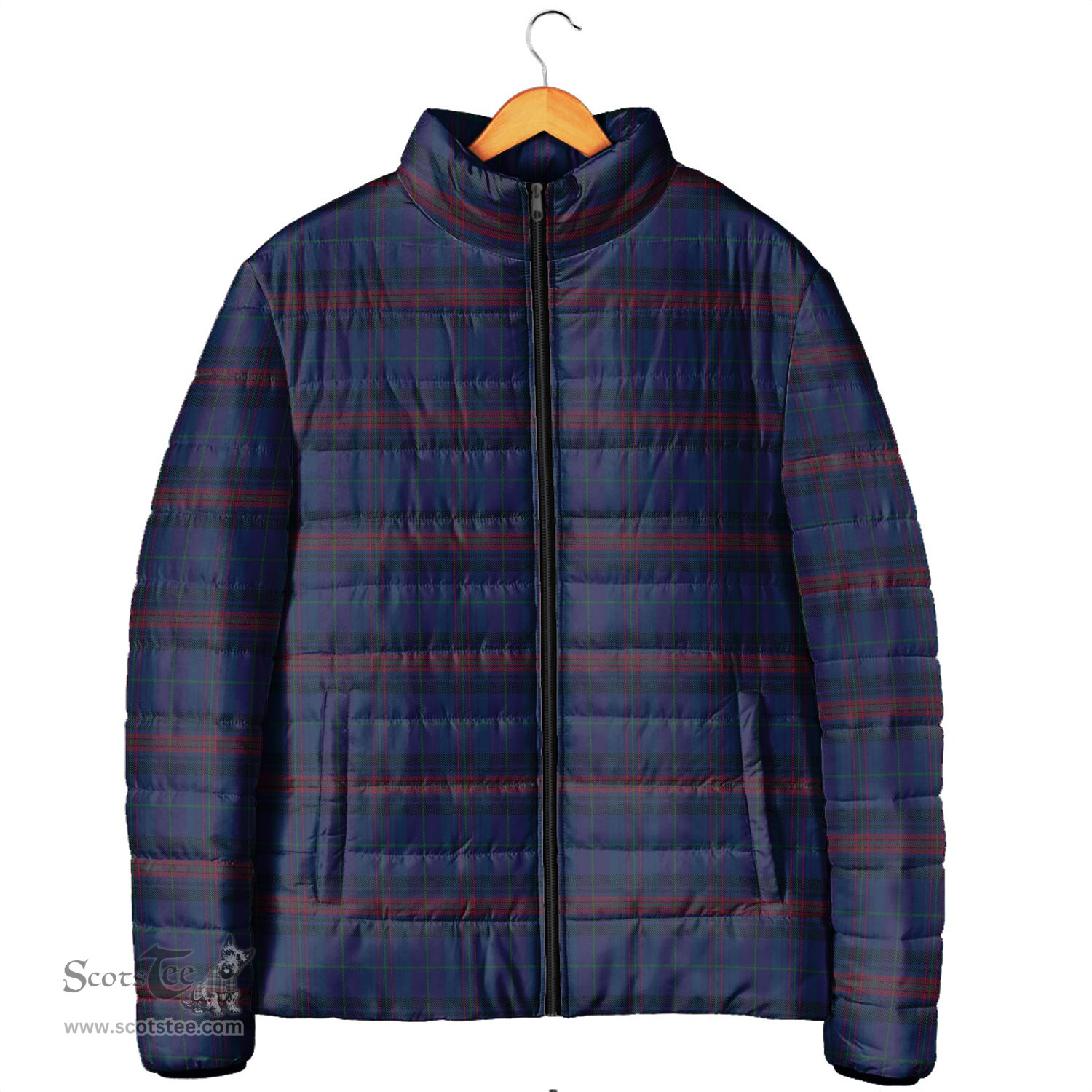 Scottish Hughes of Wales Clan Tartan Padded Jacket - Tartan Plaid Jacket Scotstee Shop - Tartan Plaid - scotstee.com