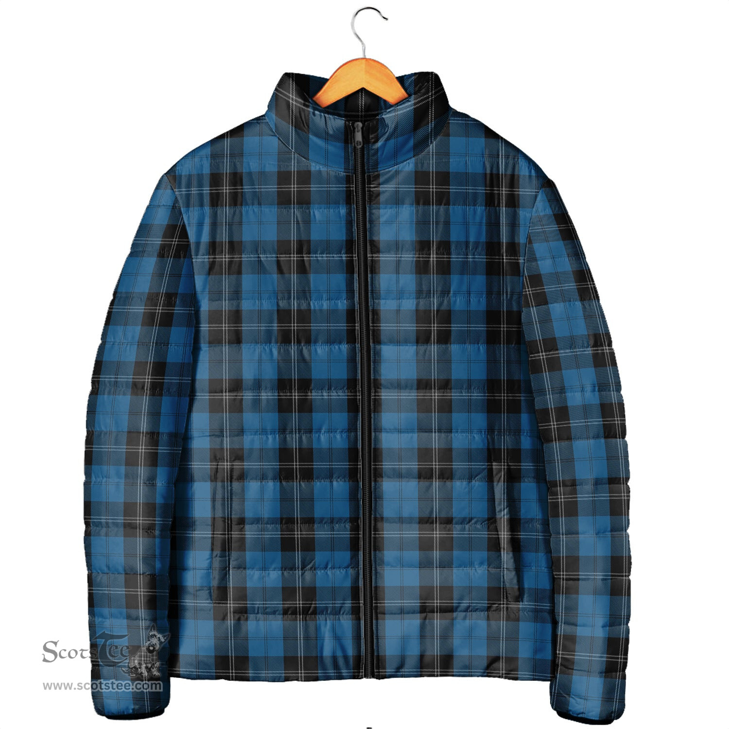 Scottish Ramsay Blue Hunting Clan Tartan Padded Jacket - Tartan Plaid Jacket Scotstee Shop - Tartan Plaid - scotstee.com