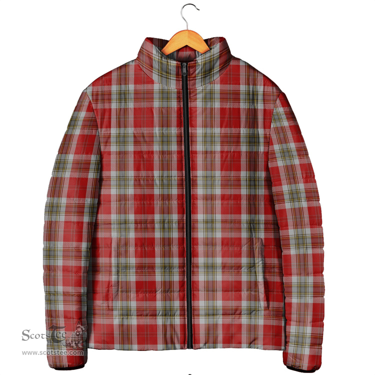 Scottish MacLean of Duart Dress Red Clan Tartan Padded Jacket - Tartan Plaid Jacket Scotstee Shop - Tartan Plaid - scotstee.com