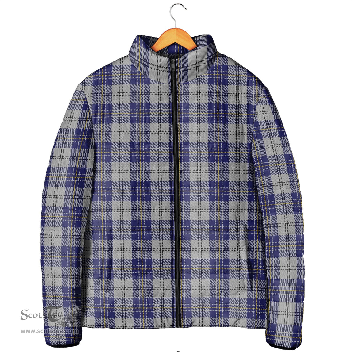 Scottish MacPherson Dress Blue Clan Tartan Padded Jacket - Tartan Plaid Jacket Scotstee Shop - Tartan Plaid - scotstee.com