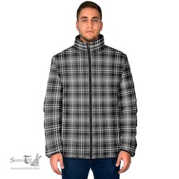 Scottish MacLean Black and White Clan Tartan Padded Jacket - Tartan Plaid Jacket Scotstee Shop - Tartan Plaid - scotstee.com
