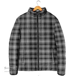 Scottish MacLean Black and White Clan Tartan Padded Jacket - Tartan Plaid Jacket Scotstee Shop - Tartan Plaid - scotstee.com
